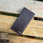 Men's Leather Wallet (Half Crocodile Design)